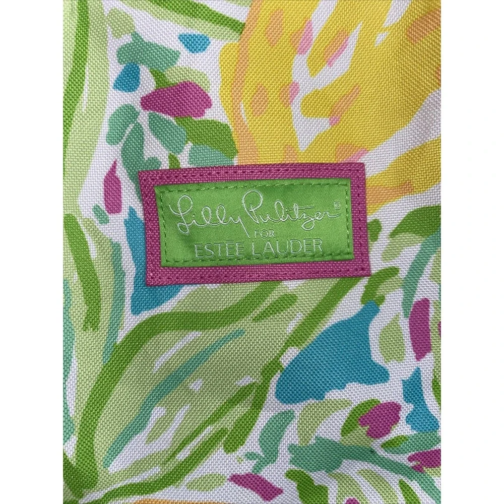 Lilly Pulitzer for Estee Lauder Tote Bag Canvas Yellow Lemons Beach‎ Shopping